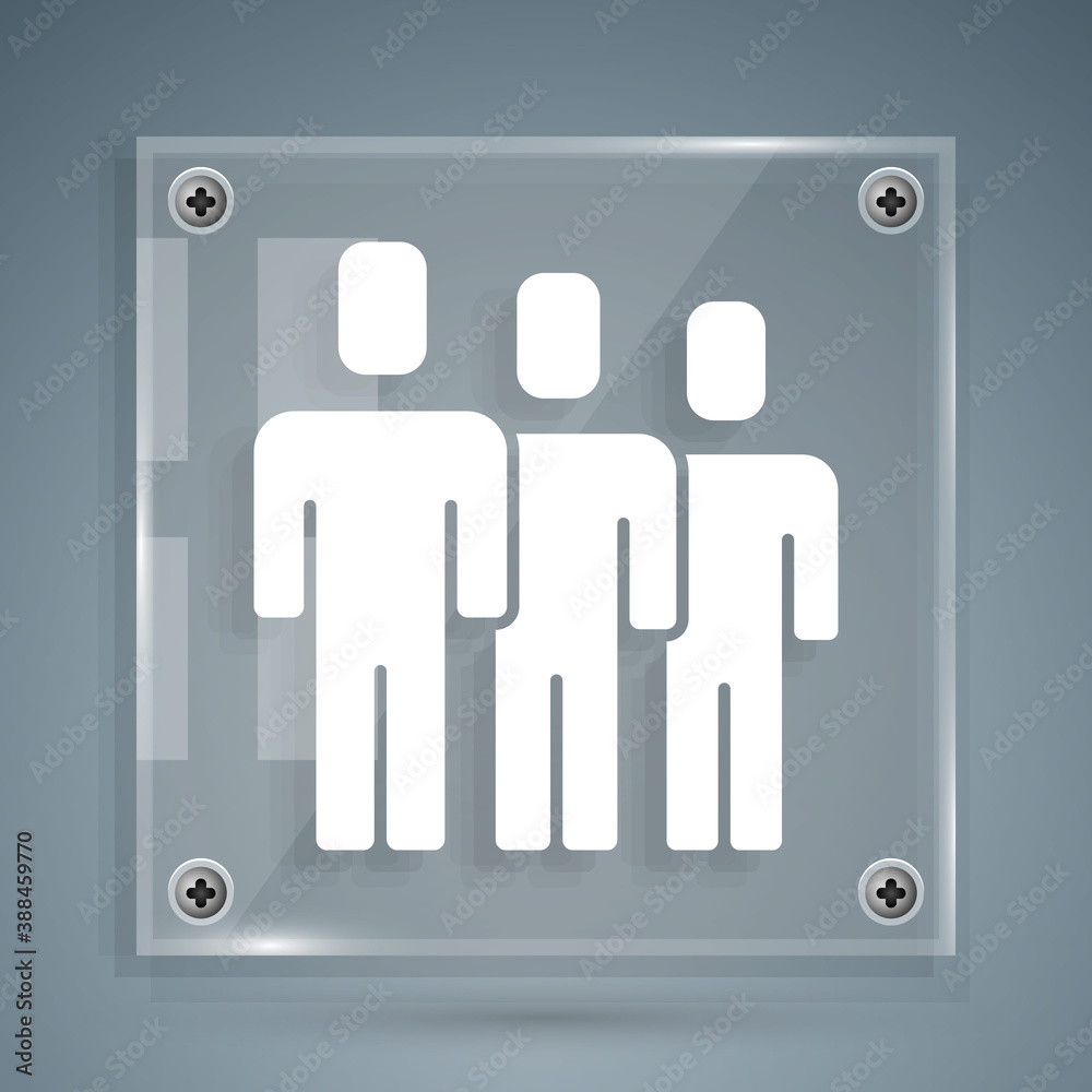 White Users group icon isolated on grey background. Group of people icon. Business avatar symbol - u