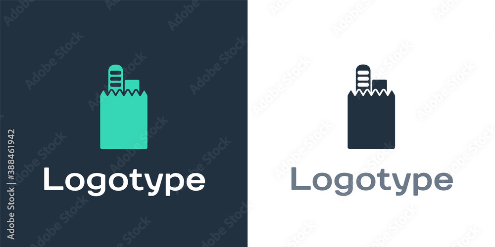 Logotype Online ordering and fast food delivery icon isolated on white background. Logo design templ