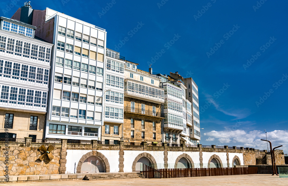 Traditional architecture in A Coruna - Galicia, Spain