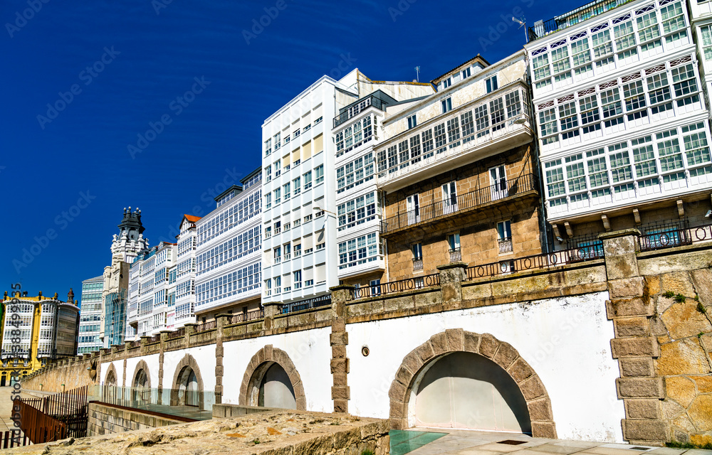 Traditional architecture in A Coruna - Galicia, Spain