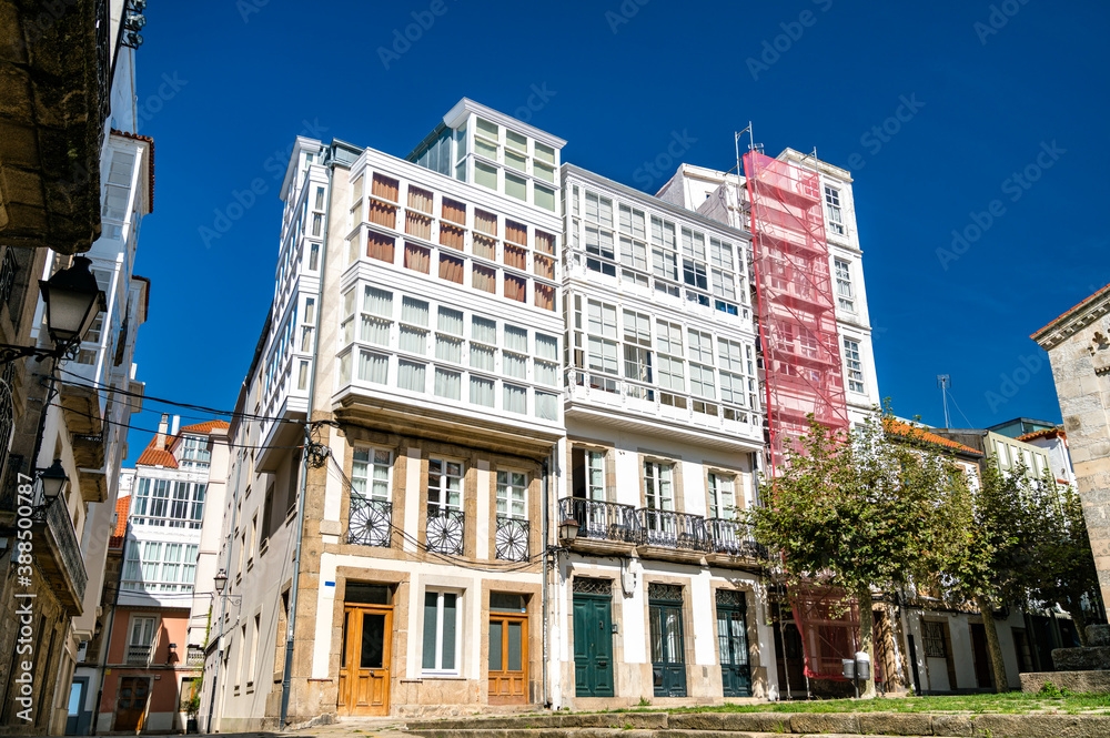 Traditional architecture in A Coruna - Galicia, Spain