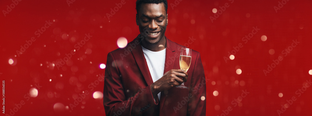 African male celebrates Christmas eve