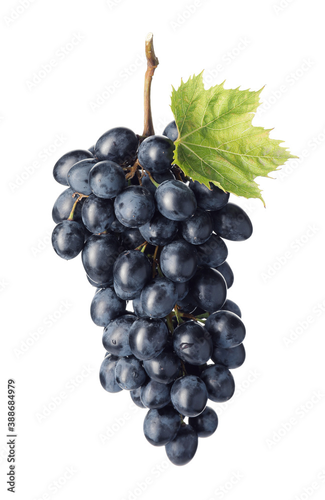 Sweet ripe grapes on white background