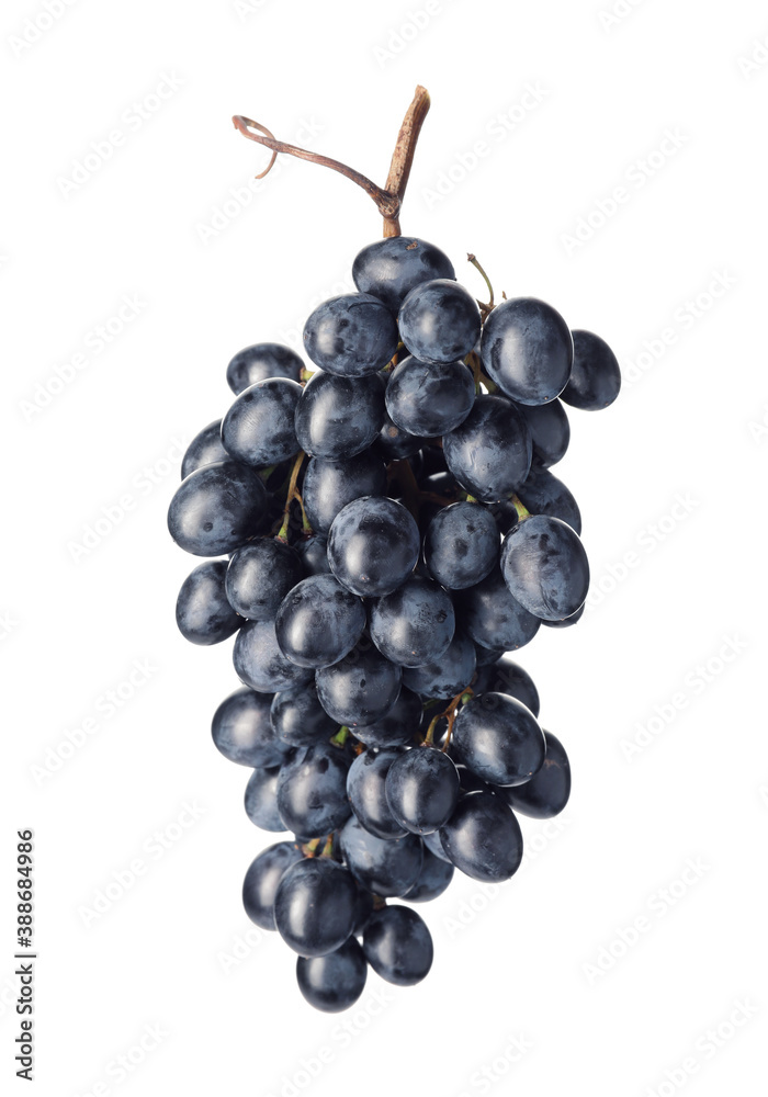 Sweet ripe grapes on white background