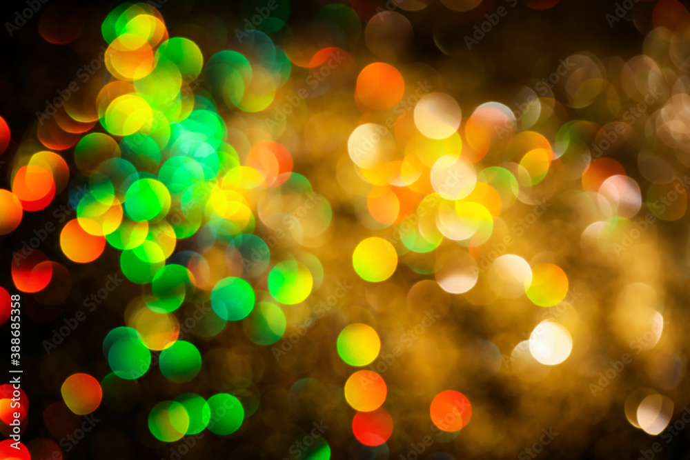 Dark abstract background with blurred lights