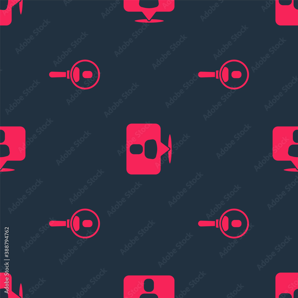 Set Search a people and Head hunting on seamless pattern. Vector.