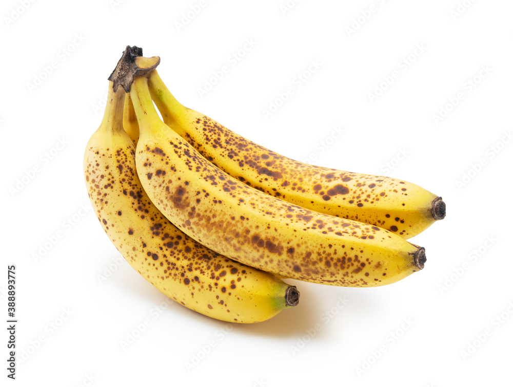 A banana out of a sugar pot placed on a white background