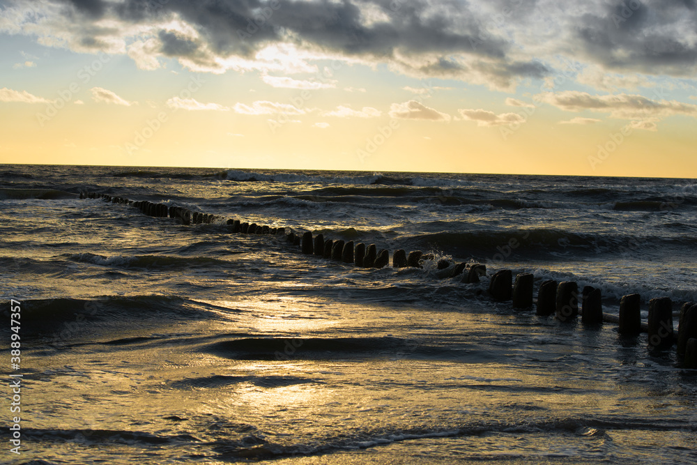 Sunset over the sea