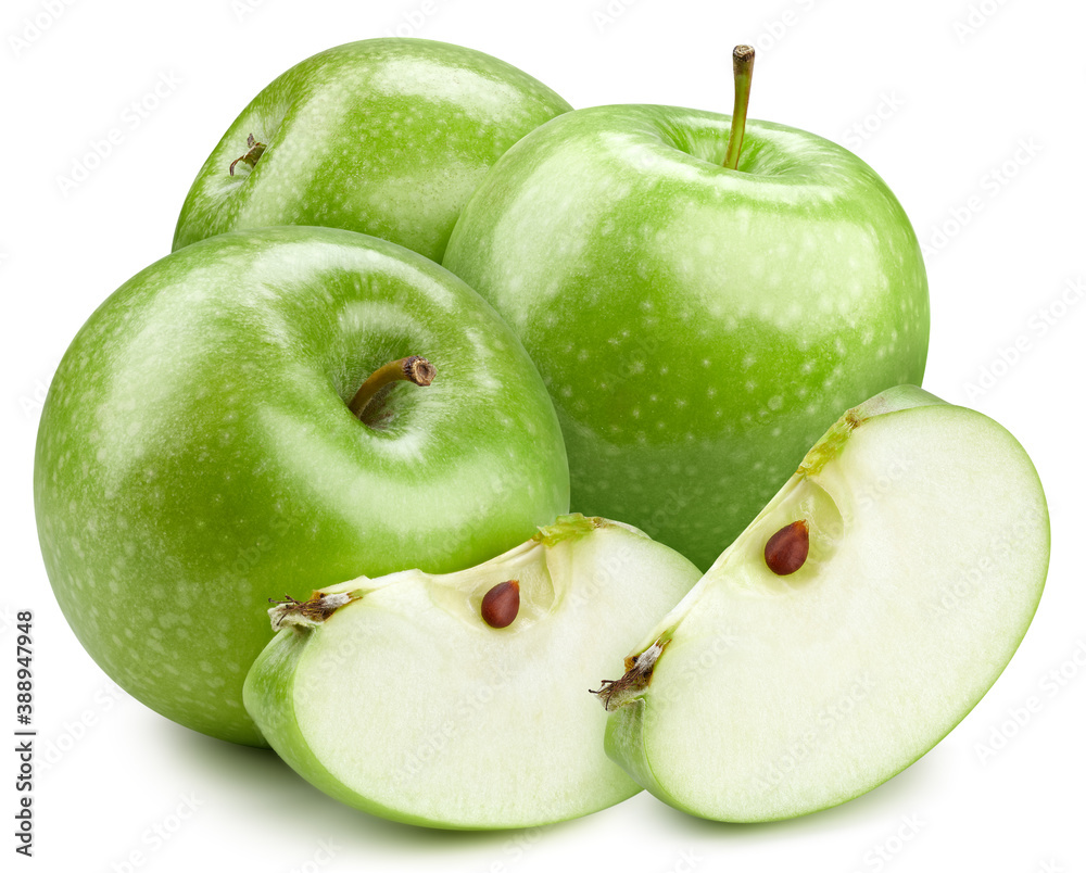 Fresh organic apple isolated on white background