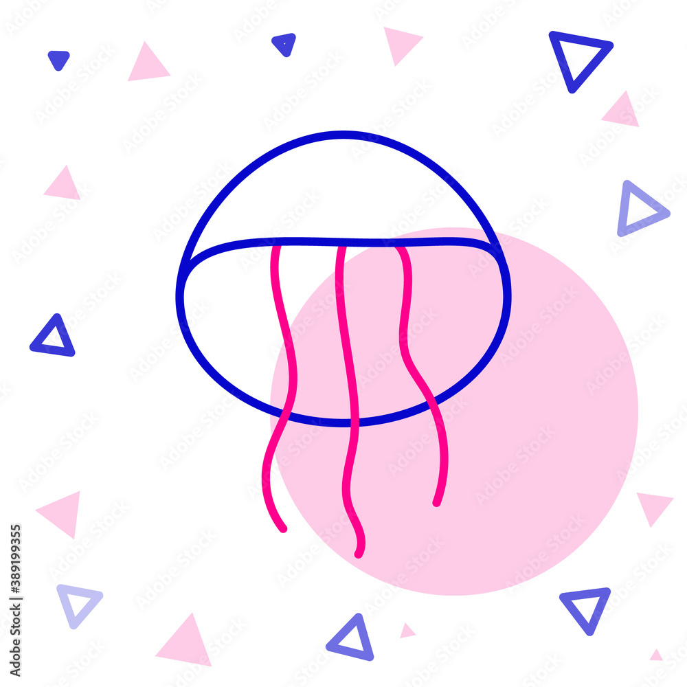 Line Jellyfish icon isolated on white background. Colorful outline concept. Vector.