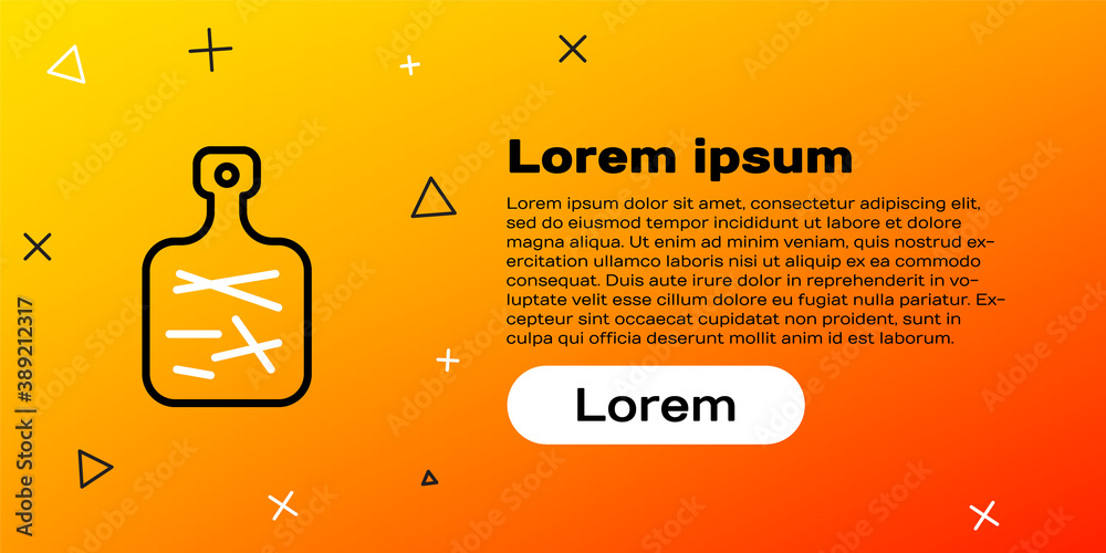 线条切割板图标隔离在黄色背景上。切割板符号。彩色轮廓浓缩