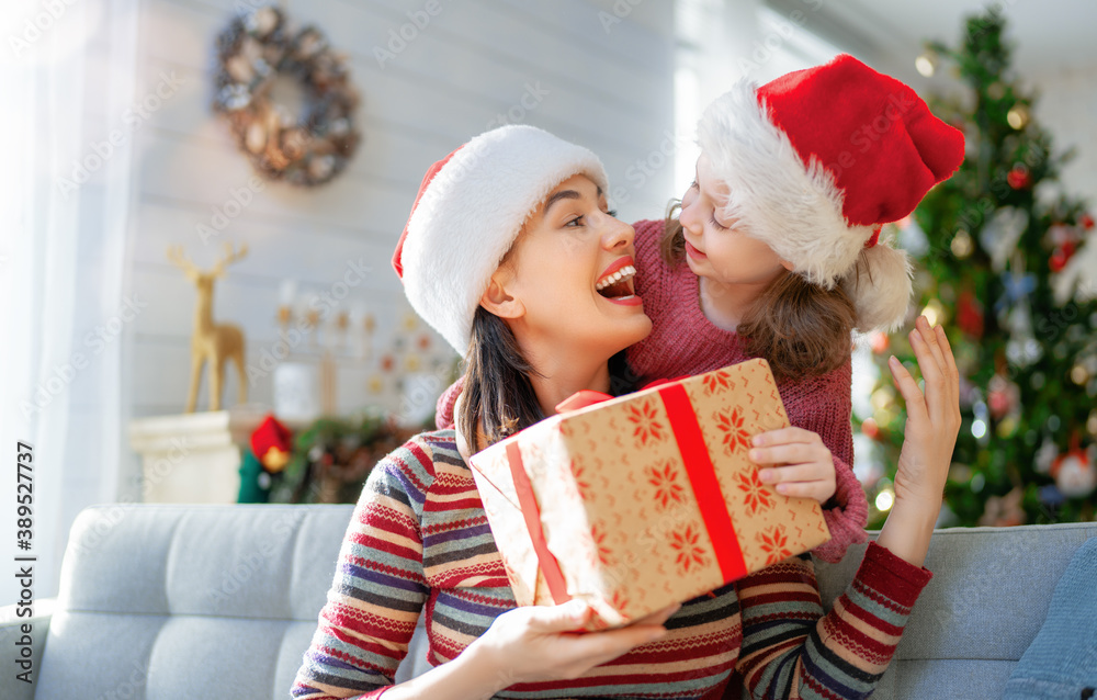 family celebrating Christmas