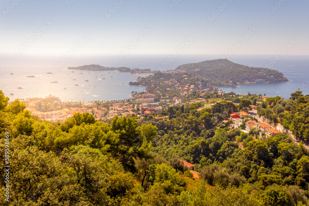 Aerial view of the Cap Ferrat and the Mediterranean sea