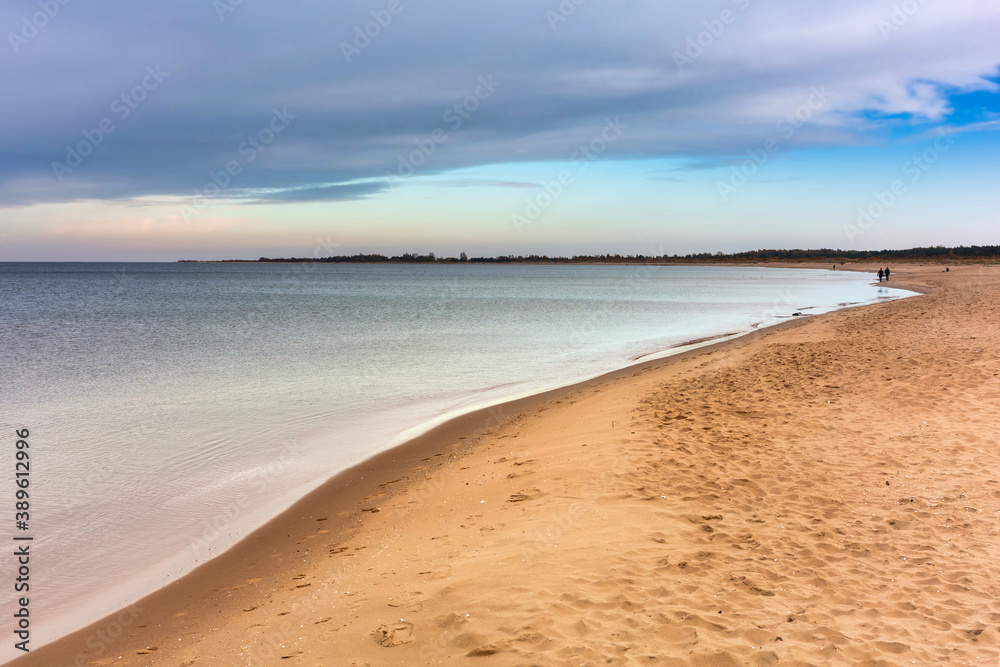 Landscape of the Baltic Sea beach in Sobieszewo, Poland