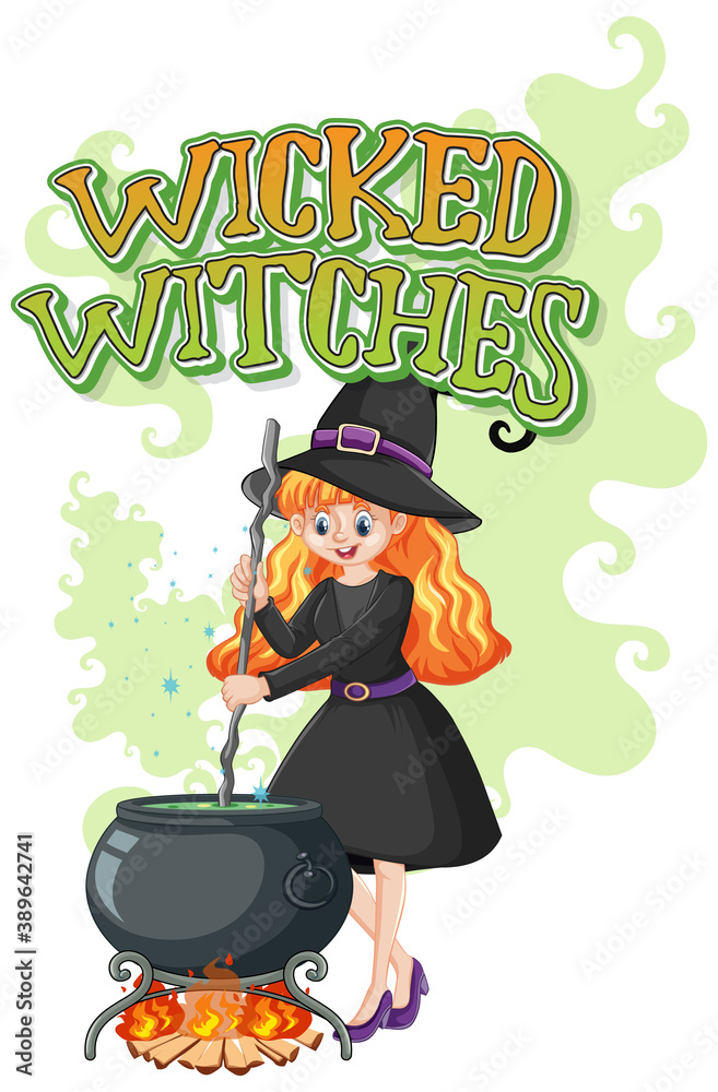 Wicked witches logo on white background