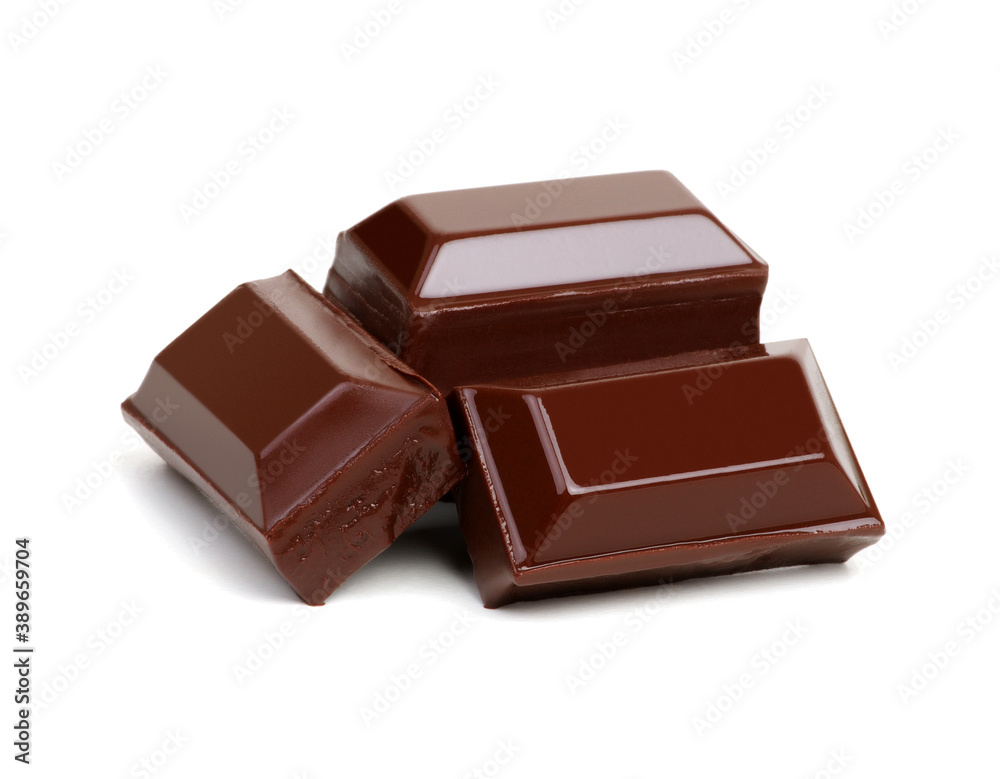 close up of chocolate pieces