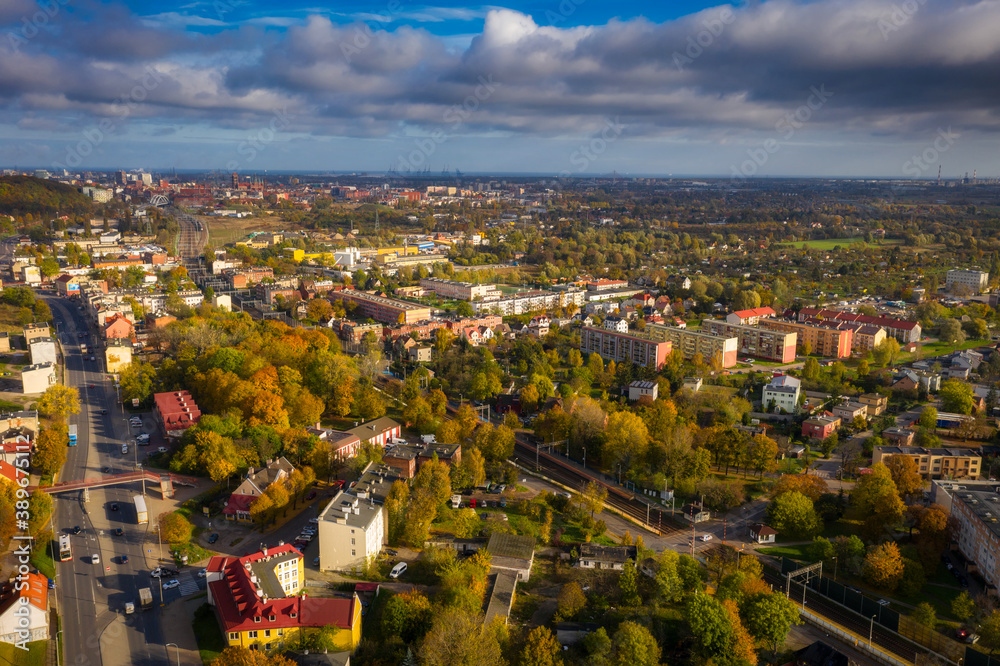 Aerial scenery of Gdansk Orunia. Poland