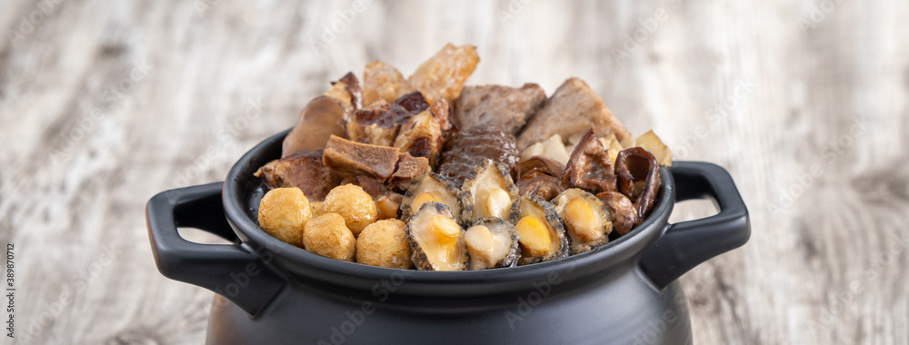 Close up of traditional Chinese food named Fo Tiao Qiang.