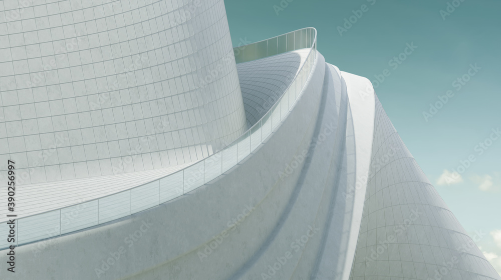 3D rendering futuristic building exterior