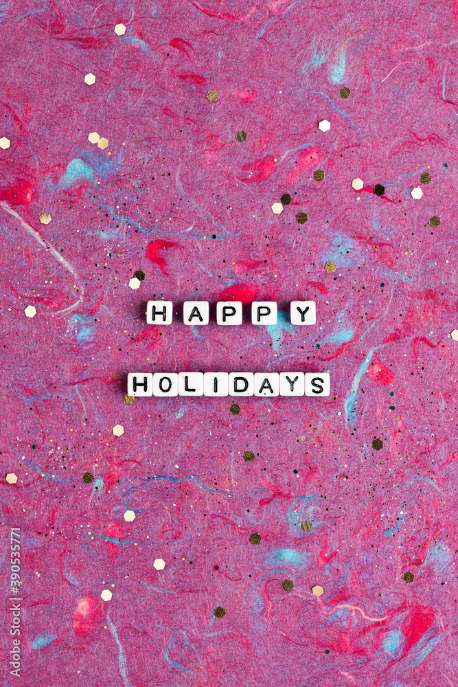 HAPPY HOLIDAYS beads word typography