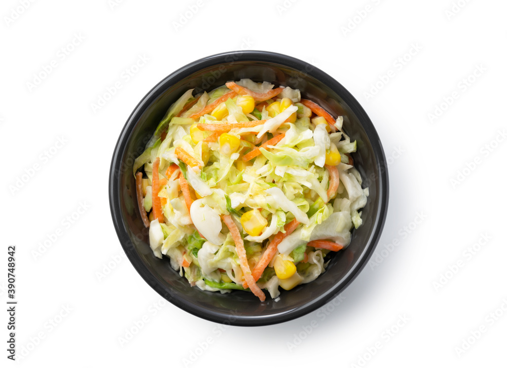 白色背景上的Coleslaw