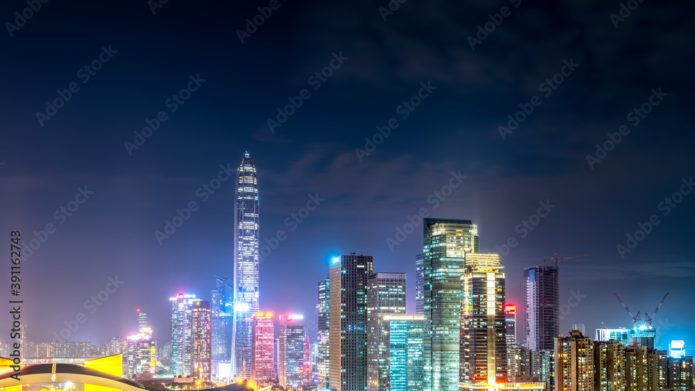 深圳城市现代建筑夜景