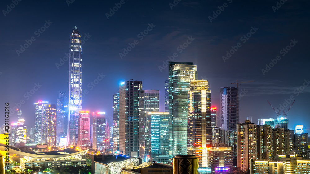 深圳城市现代建筑夜景