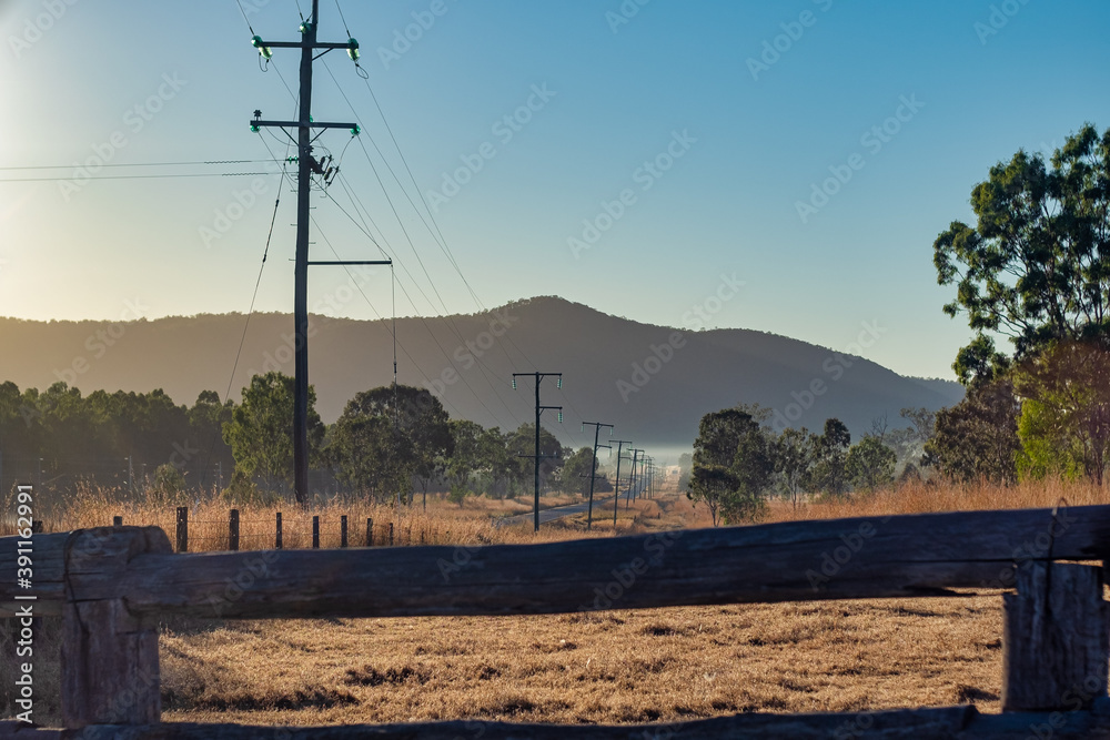 Power lines in Mount Morgan