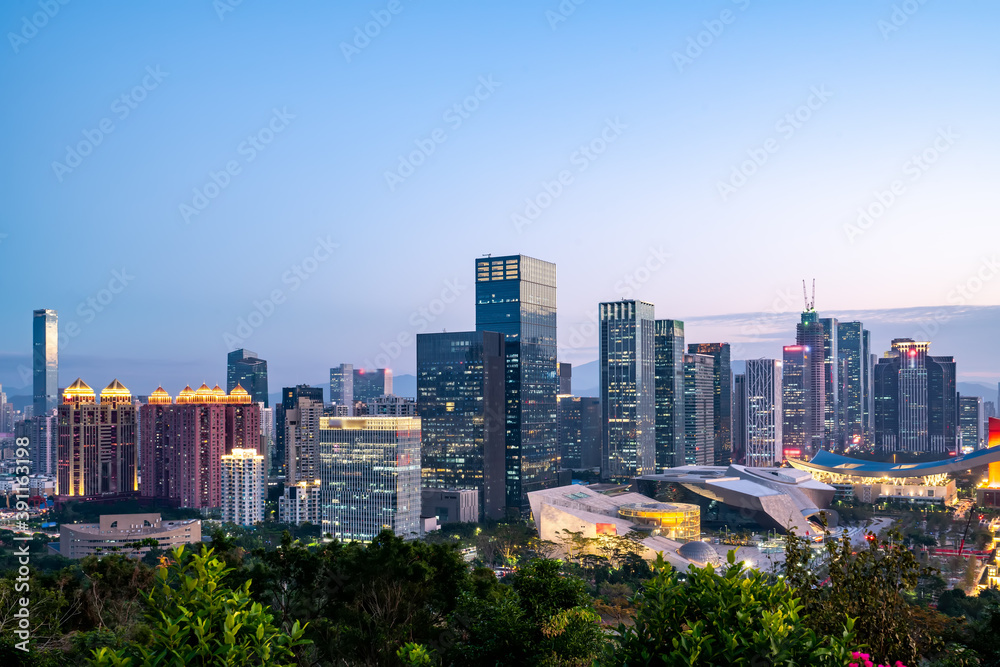 Shenzhen city modern architecture night view