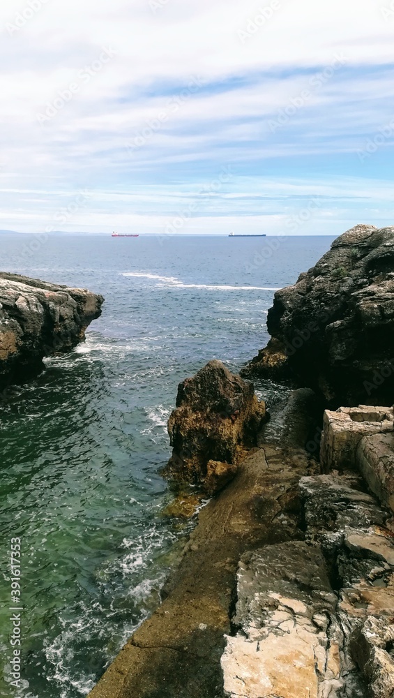 海，海滩，海岸，水，海洋，景观，自然，岩石，岩石，天空，蓝色，石头，海景，夏天，