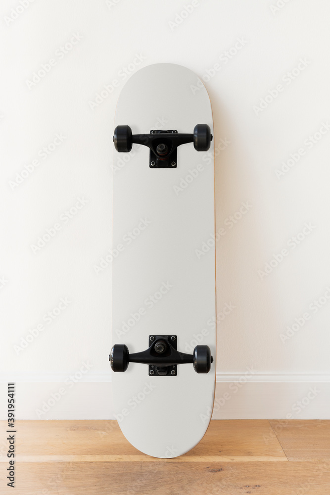 Plain white skateboard design element