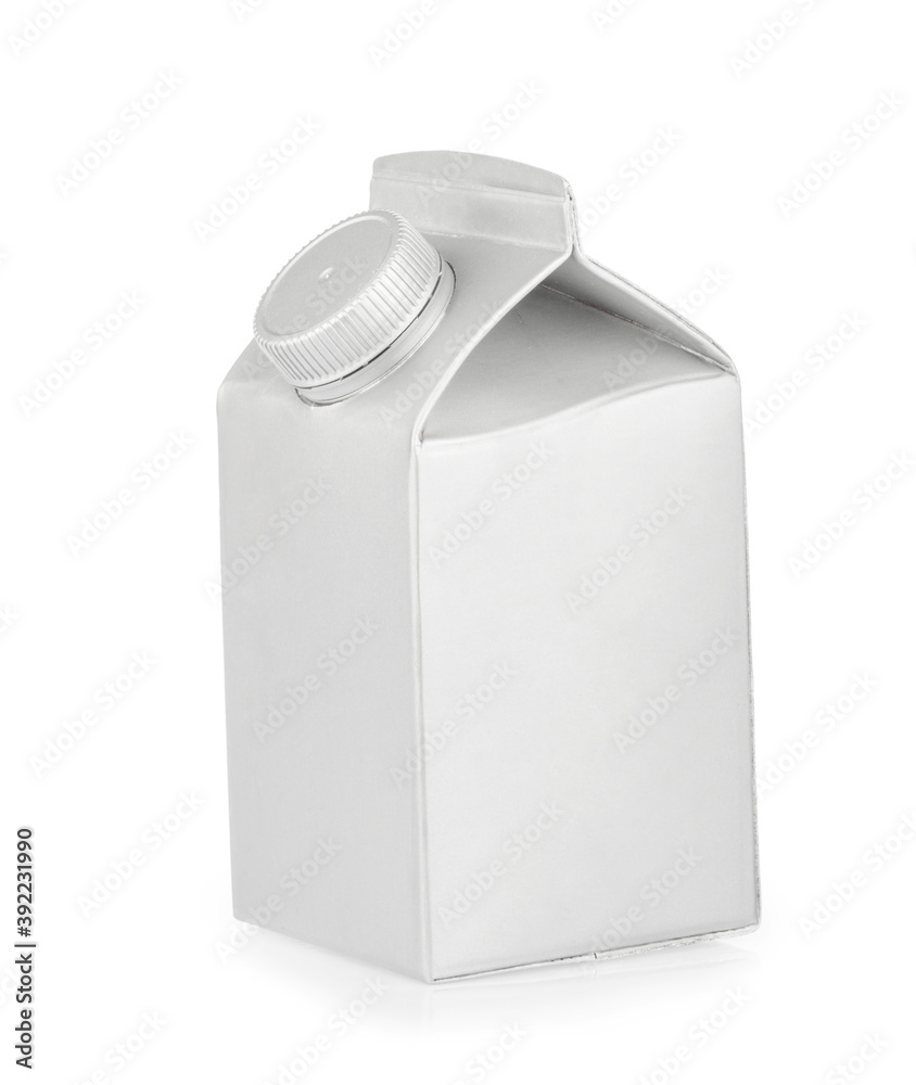 Blank Milk or Juice package isolated on white background. photography. clipping path