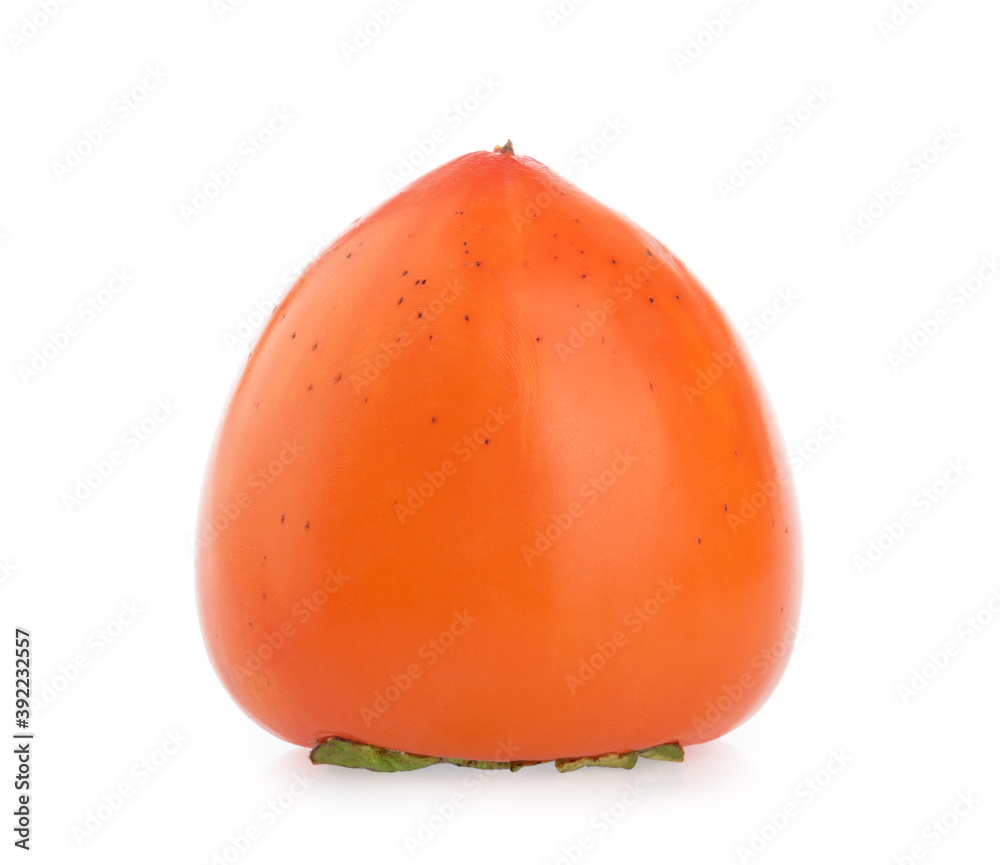 persimmon fruits isolated white background clipping path