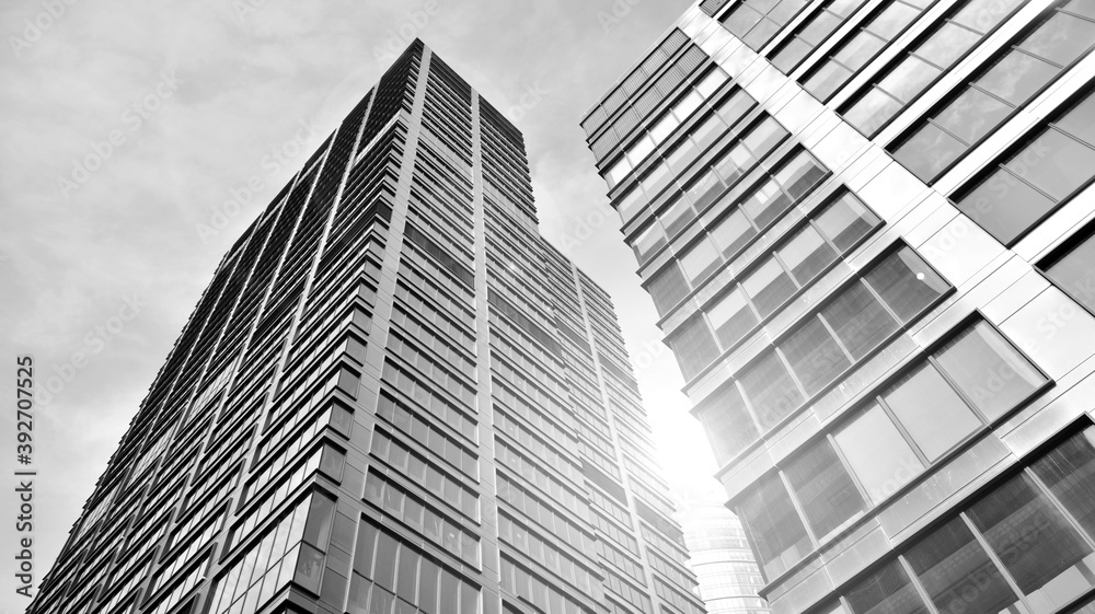 Abstract modern architecture with high contrast black and white tone. Architecture of geometry at gl