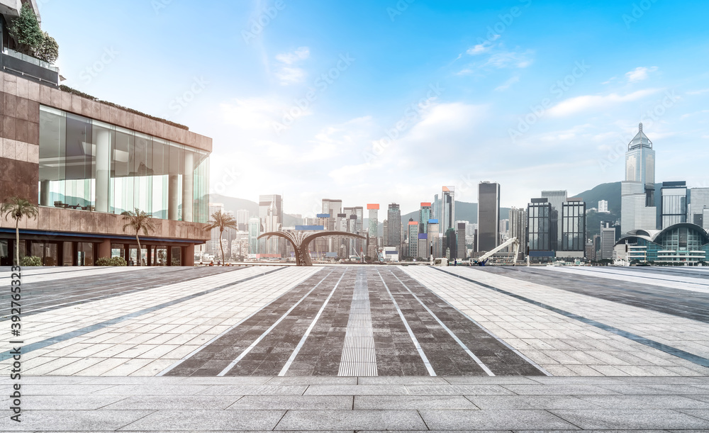 城市道路地面与建筑景观