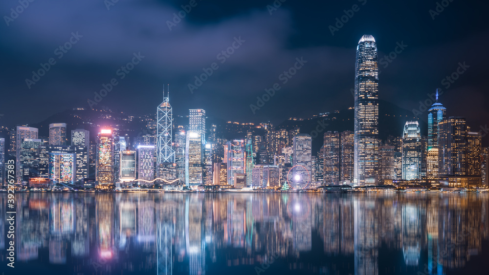 香港建筑景观天际夜景