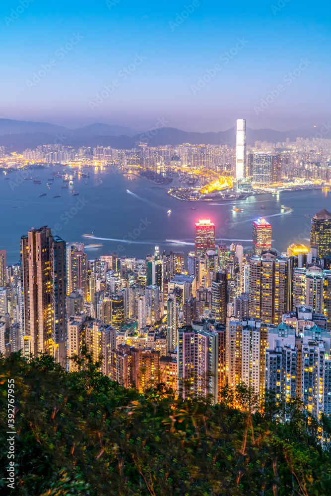 香港建筑景观天际夜景