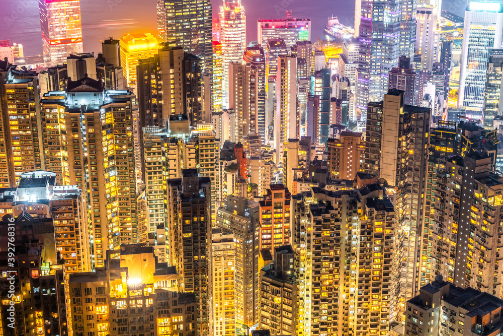 香港建筑景观天际夜景