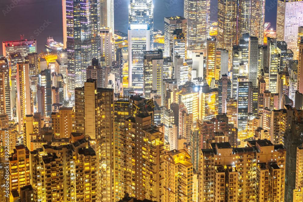 香港建筑景观天际夜景