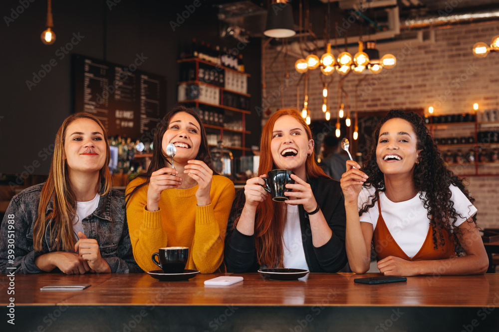 Female friends enjoying at a coffee shop