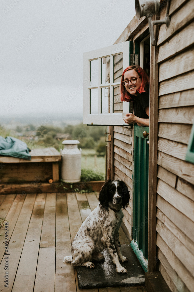 Woman and her lovely dog