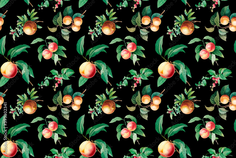 Hand drawn fruits wallpaper illustration