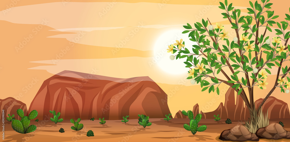 Wild desert landscape at daytime scene