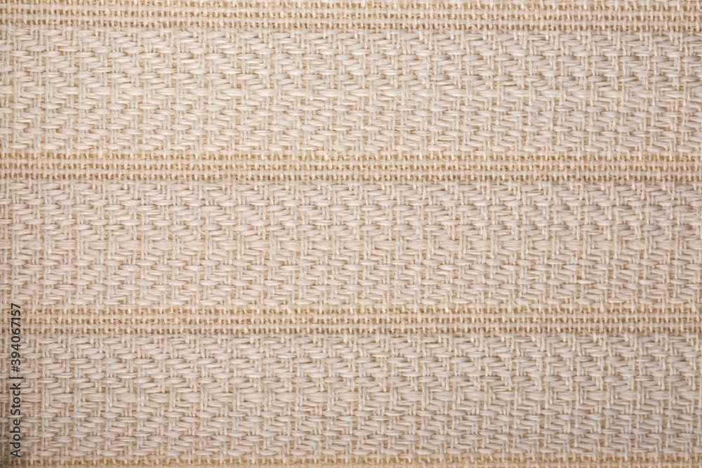 Striped White and Beige Upholstery Fabric