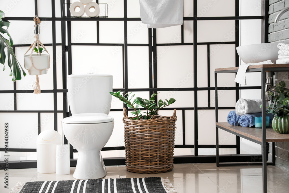 Stylish interior of modern restroom