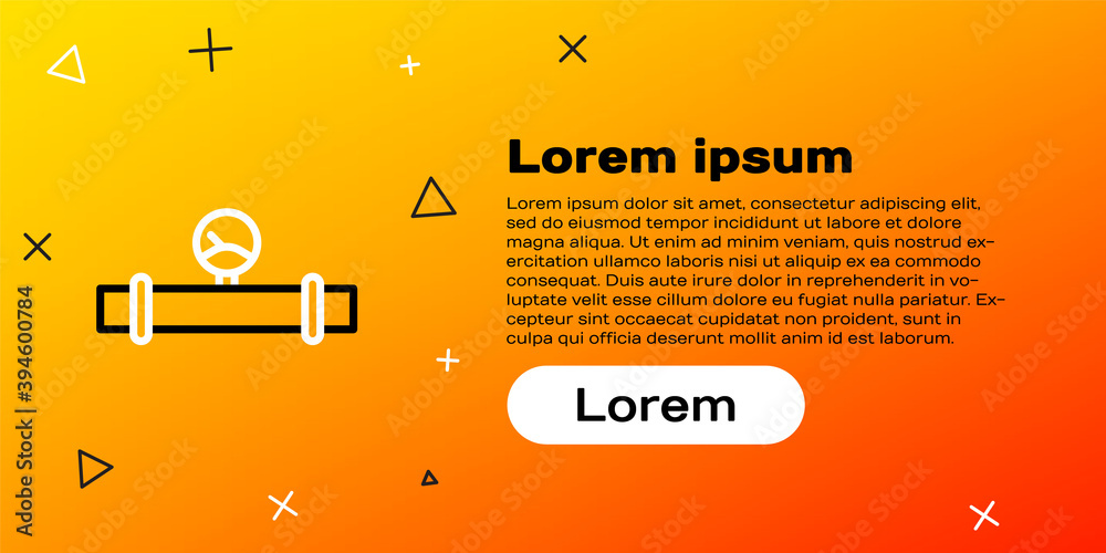 Line Industry金属管道和压力计图标隔离在黄色背景上。彩色轮廓conce