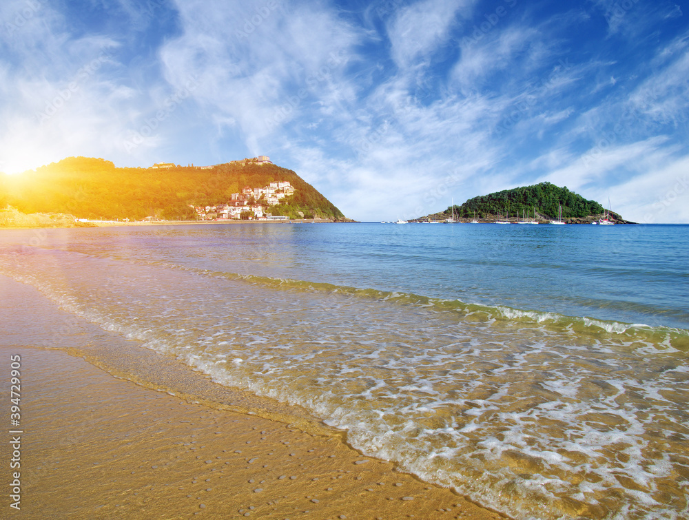 Sand beach and ocean