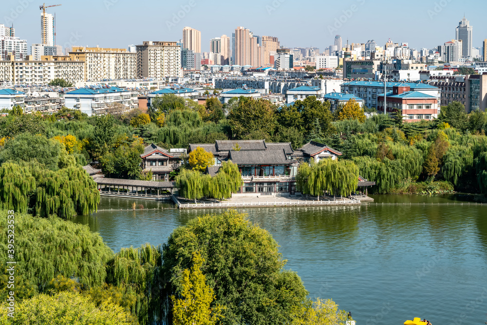 济南现代城市建筑天际线