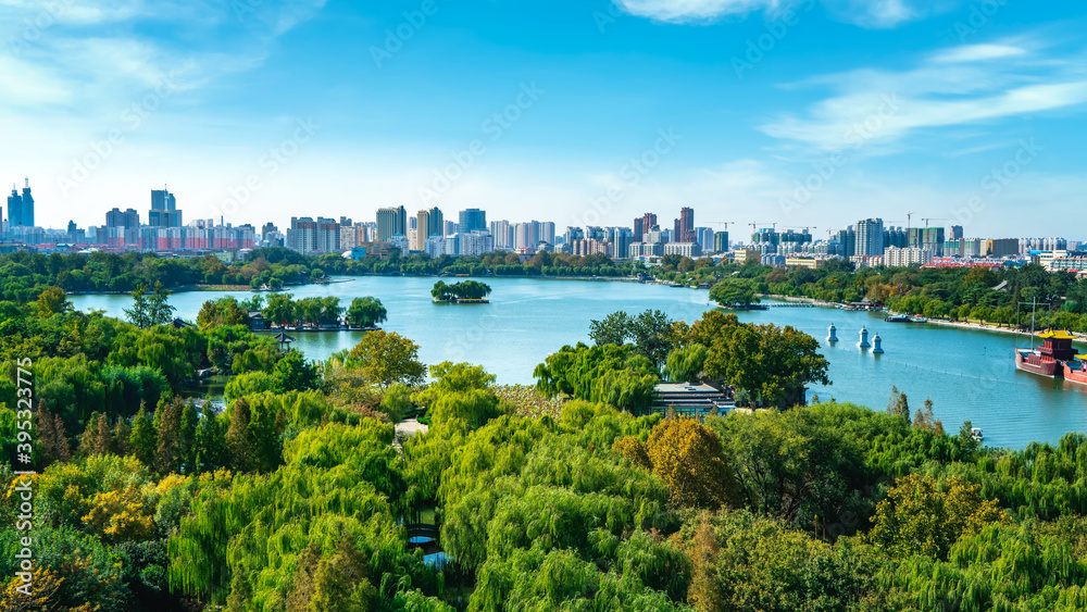 济南现代城市建筑天际线