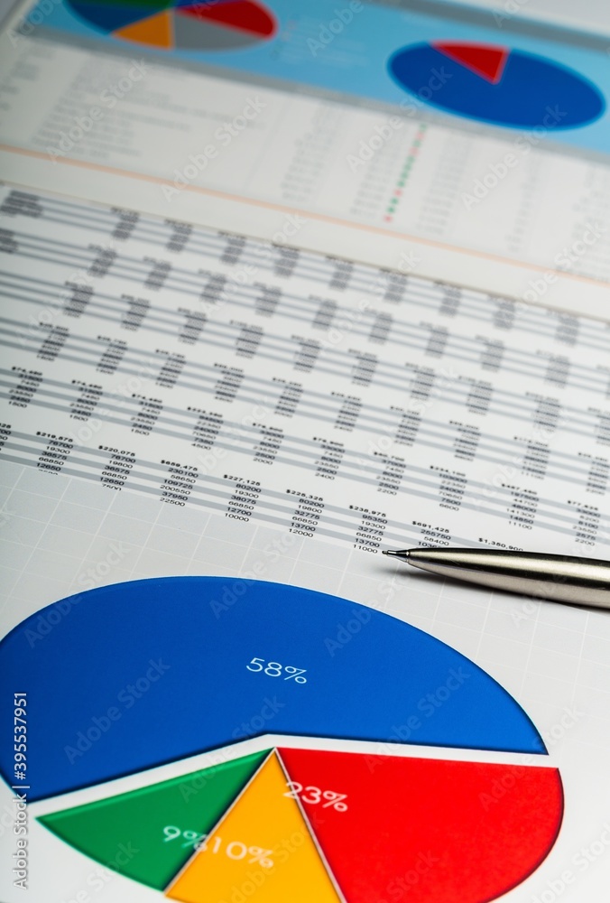 Pen on Business Graphs and Charts